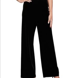 Alex Evenings Black Wide-Leg Evening Pants